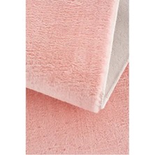 Balat Halı Raschel Carpet Yumuşak Peluş Halı 200 x 360 cm Pembe Düz Anti-Alerjik Yıkanabilir