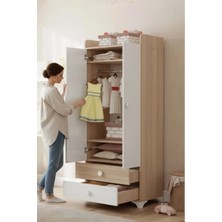 Bdlp 048 Swing 2 Kapılı 2 Çekmeceli Dolap Beyaz BDLP048BEYAZ Bebek
