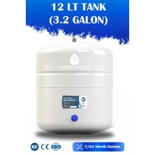 WaterMelon Tüm Su Arıtma Cihazları Uyumlu Metal Paslanmaz NSF Onaylı 12 LT (3.2 Galon) Genleşme Tankı