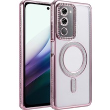 Fuchsia Xiaomi Redmi 15 4g ile Uyumlu Joke Simli Magneticsafe Kılıf - Pembe