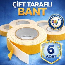 Nistabolje 6 Adet Çift Taraflı Köpük Bant 2 mt x 6 Adet