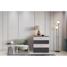 Milas Şifonyer - Antrasit & Dor - 4 Çekmeceli