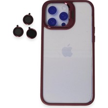 Fuchsia iPhone 14 Pro ile Uyumlu Kılıf Roblox Lens Standlı Kapak - Bordo