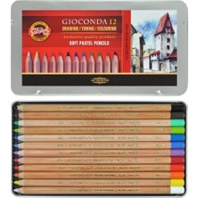 Koh-i-Noor Gioconda Soft Pastel Kalemler 12'li Renkli Sanat Eserleri İçin Kaliteli Set