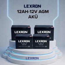 Lexron 12AH 12V Agm Akü 4 Adet