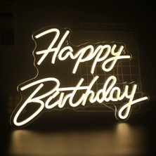 Marsilyan Happy Bırthday Yazılı Neon LED