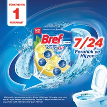 Bref Power Aktiv Limon Kokusuyla 5'li Set Tuvalet Bloğu 2500 Sifona Kadar Hijyenik Temizlik