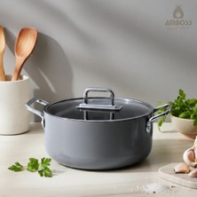 Sera Nova Seramik Yanmaz Yapışmaz Derin Tencere 20 cm – Gri