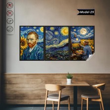 Akıllı Kağıt Van Gogh Yıldızlı Gece Tablo - Poster Dünyaca Ünlü (Model-29)