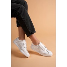 Analin Shoes Kadın Hakiki Deri Bağcıklı Süet Detaylı Spor Ayakkabı