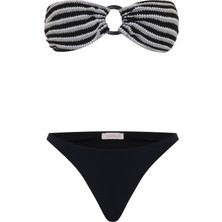 Aquella Aksesuarlı Triko Straplez Bikini Takım