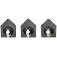 3 Adet - Plastik Pp Kedi Kulübesi Kedi Evi Taşınabilir Kedi Evi