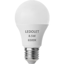 Ledolet 8,5W E27 LED Ampul Beyaz Işık - 6500K