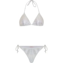 Aquella Krinkıl Gri Melanj Üçgen Bikini
