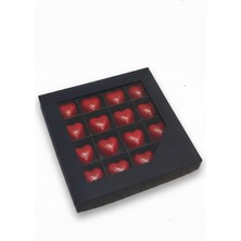 Ambalaj Modacısı 2020 Model 16 Gözlü Çikolata Kutusu Mermer Desen Siyah (21X21X3,5 Cm) (10 Adet)