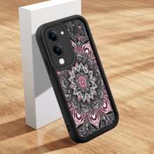 HONTINGA Vivo Y04 ile Uyumlu Kılıfı Düşüme Önleyici Basitlik Anti Düşme Kamera Korumali Şirin Kedi Siyah Desen Yumuşak Silikon Telefon Kılıfı Kadın ve Erkek Için Uygundur K2-0249