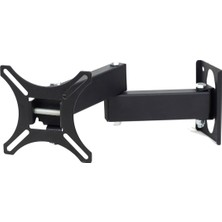 Etivizyon Wm-03 Hareketli İki Kollu 17"-27" TV Askı Aparatı Siyah Renk ile Sağ-Sol Hareket