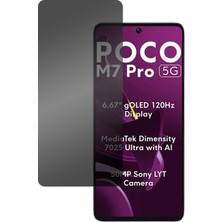 Microcase Xiaomi Redmi Poco M7 Pro 5g Privacy Gizlilik Filtreli Tam Kaplayan Tempered CAM-AL3125