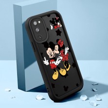 HONTINGA Samsung Galaxy S20 Fe ile Uyumlu Kılıfı Düşüme Önleyici Basitlik Anti Düşme Kamera Korumali Şirin Mickey Minnie Siyah Desen Yumuşak Silikon Telefon Kılıfı Kadın ve Erkek Için Uygundur K2-0399