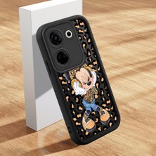 HONTINGA Tecno Camon 20 Pro 4g ile Uyumlu Kılıfı Düşüme Önleyici Basitlik Anti Düşme Kamera Korumali Şirin Mickey Minnie Siyah Desen Yumuşak Silikon Telefon Kılıfı Kadın ve Erkek Için Uygundur K2-0398