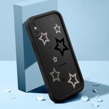 HONTINGA iPhone x ile Uyumlu Kılıfı Düşüme Önleyici Basitlik Anti Düşme Kamera Korumali Şirin Yıldız Siyah Desen Yumuşak Silikon Telefon Kılıfı Kadın ve Erkek Için Uygundur K2-0402