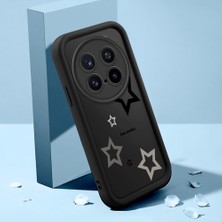 HONTINGA Vivo X200 Pro ile Uyumlu Kılıfı Düşüme Önleyici Basitlik Anti Düşme Kamera Korumali Şirin Yıldız Siyah Desen Yumuşak Silikon Telefon Kılıfı Kadın ve Erkek Için Uygundur K2-0402