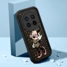 HONTINGA Vivo X200 Pro ile Uyumlu Kılıfı Düşüme Önleyici Basitlik Anti Düşme Kamera Korumali Şirin Mickey Minnie Siyah Desen Yumuşak Silikon Telefon Kılıfı Kadın ve Erkek Için Uygundur K2-0398