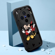 HONTINGA Vivo X300 ile Uyumlu Kılıfı Düşüme Önleyici Basitlik Anti Düşme Kamera Korumali Şirin Mickey Minnie Siyah Desen Yumuşak Silikon Telefon Kılıfı Kadın ve Erkek Için Uygundur K2-0399