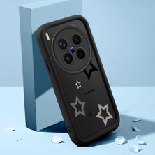 HONTINGA Vivo X300 Pro ile Uyumlu Kılıfı Düşüme Önleyici Basitlik Anti Düşme Kamera Korumali Şirin Yıldız Siyah Desen Yumuşak Silikon Telefon Kılıfı Kadın ve Erkek Için Uygundur K2-0402