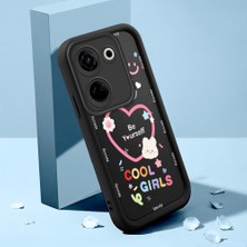 HONTINGA Tecno Camon 20 Pro 4g ile Uyumlu Kılıfı Düşüme Önleyici Basitlik Anti Düşme Kamera Korumali Şirin Kalp Siyah Desen Yumuşak Silikon Telefon Kılıfı Kadın ve Erkek Için Uygundur K2-0400