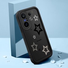 HONTINGA Vivo X200 Fe ile Uyumlu Kılıfı Düşüme Önleyici Basitlik Anti Düşme Kamera Korumali Şirin Yıldız Siyah Desen Yumuşak Silikon Telefon Kılıfı Kadın ve Erkek Için Uygundur K2-0402