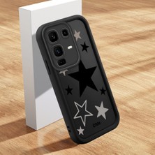 HONTINGA Infinix Note 50 Pro Plus ile Uyumlu Kılıfı Düşüme Önleyici Basitlik Anti Düşme Kamera Korumali Şirin Yıldız Siyah Desen Yumuşak Silikon Telefon Kılıfı Kadın ve Erkek Için Uygundur K2-0402