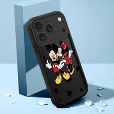 HONTINGA iPhone 17 Pro ile Uyumlu Kılıfı Düşüme Önleyici Basitlik Anti Düşme Kamera Korumali Şirin Mickey Minnie Siyah Desen Yumuşak Silikon Telefon Kılıfı Kadın ve Erkek Için Uygundur K2-0399