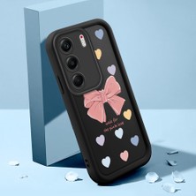 HONTINGA Tecno Camon 40 ile Uyumlu Kılıfı Düşüme Önleyici Basitlik Anti Düşme Kamera Korumali Şirin Pembe Kalp Siyah Desen Yumuşak Silikon Telefon Kılıfı Kadın ve Erkek Için Uygundur K2-0406