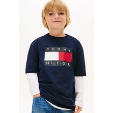 Tommy Hilfiger Erkek Çocuk Heritage Printed Flag T-Shirt - Lacivert