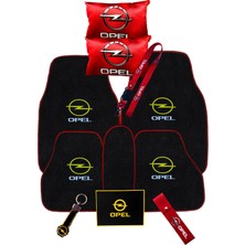 Tusba Market Opel 5'li Araba Paspas Seti & Kırmızı Oto Boyun Yastığı & Ayna Askısı & Opel Araç Oto Aksesuarı