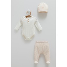 Caramell All Tıme Boy Body Pantolon Şapka Üçlü Set - Bej - 68-74 cm Bej
