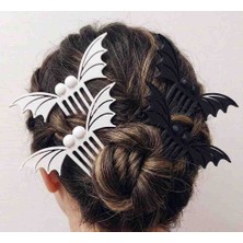 Nativeora Yarasa Kanadı Tasarımlı 2'li Saç Tokası Seti - Gotik Aksesuar