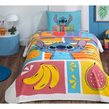 Taç Yeni Sezon Lisanslı Lilo-Stıtch Fruıt Tek Kişilik Pike Takımı