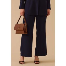 Seçil Kadın Geniş Paça Tam Boy Pantolon - Lacivert