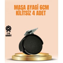 tp 6 cm Kilitsiz Masa Ayağı Tekerleği 4’lü Set Çok Amaçlı - Lisinya