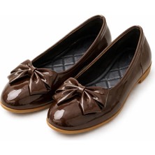 Slipcat Zarif Kadın Günlük  Kurdele Detaylı Yuvarlak Burun Şık Babet