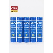 Dory Büyük Boy Çöp Poşeti - Çöp Torbası 5 Adet 65X80 200 Gram Mavi