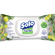 Solo Doğal Hijyen Limon ve Biberiye Islak Mendil 1X50