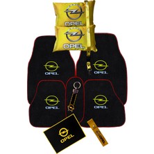 Tusba Market Opel Araç ile Uyumlu Oto Halı Paspas & Dijital Baskılı Sarı Boyun Yastığı & Opel Oto Aksesuar Seti