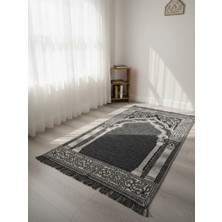 My Evilla Seccade Hafif Katlanabilir Yıkanabilir Namazlık Şık Motifli Çeyizlik ve Hediyelik Koyu Gri