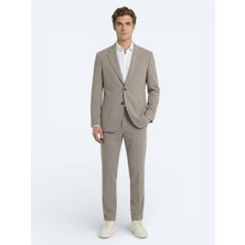 Kip Açık Kahve Düz Modern Fit Takım Elbise