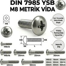 Cıvata Deposu Dın 7985 M8X75 Ysb Metrik Vida 100 Adet