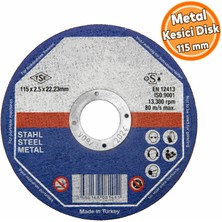 Nzb Profesyonel Metal Kesici Disk 115X2,5X22,23 Avuç Taşlama Demir Çelik Kesim Diski Dayanıklı Yapı
