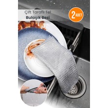 Orvila Çift Taraflı Tel Bulaşık ve Temizlik Bezi Sihirli Bez Çok Amaçlı Işlevsel Tel Bez Çift Katlı